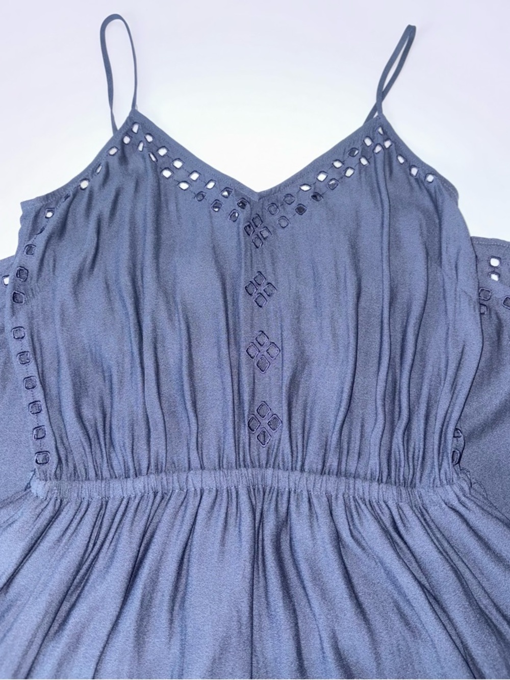 Scotch & Soda Women’s Navy Eyelet Cami Dress Boho Sleeveless Size S Flowy